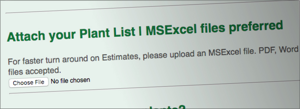 Attache MSExcel File for Estimate
